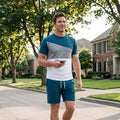 👕 2-teiliges Freizeit-Set für Herren – Color-Block T-Shirt & Shorts, atmungsaktiv, bequem & vielseitig für Alltag, Sport & Reisen 🌿