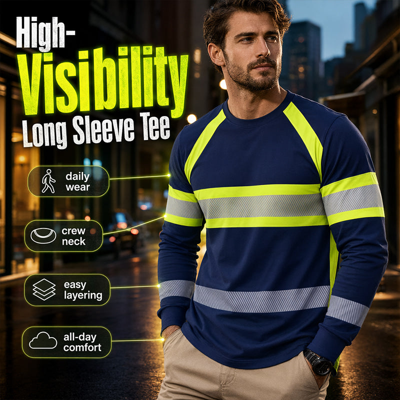 Rundhals Colorblock Langarm T-Shirt
