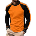 Rundhals Colorblock Langarm T-Shirt