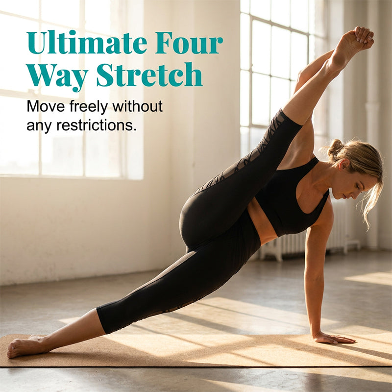 ⏰ 50 % RABATT – Nur für kurze Zeit 🧘‍♀️ Figurbetonte Yogahose mit Netz-Einsätzen – gepolsterte Taille, praktische Tasche & Beinabschluss, ideal für Yoga, Fitness & den aktiven Alltag ✨