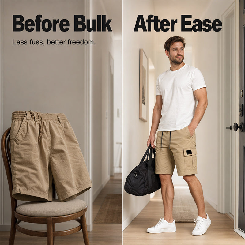 🩳 Herren-Freizeit-Cargoshorts – lässige Passform, mit vielen Taschen & 5/4-Länge, bequem & vielseitig für Sommer, Alltag & Outdoor ☀️