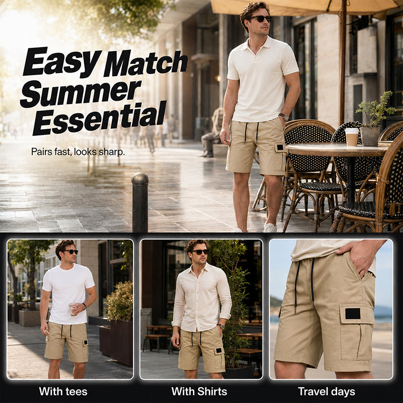 🩳 Herren-Freizeit-Cargoshorts – lässige Passform, mit vielen Taschen & 5/4-Länge, bequem & vielseitig für Sommer, Alltag & Outdoor ☀️