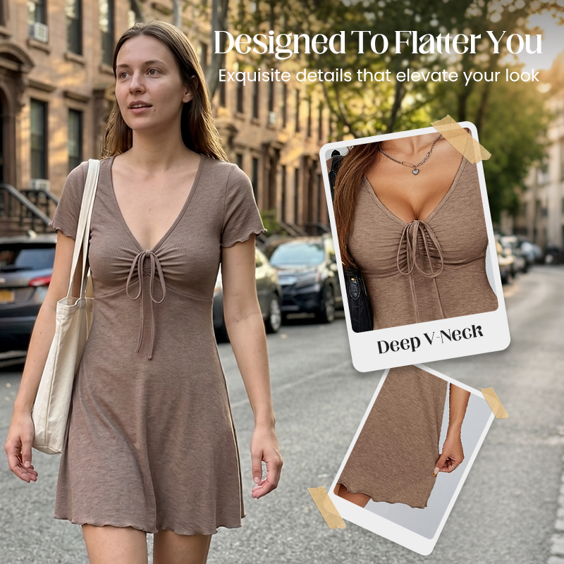 👗🔥 50% RABATT! Damen V-Ausschnitt Bodycon Minikleid – Figurbetont, elegant & perfekt für Parties, Dates & Abendevents ✨