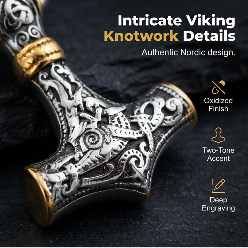 🔨 Nordischer Wikinger-Hammer-Anhänger – kraftvolles Accessoire mit Schutzsymbol, aus hochwertigem Material gefertigt ⚡