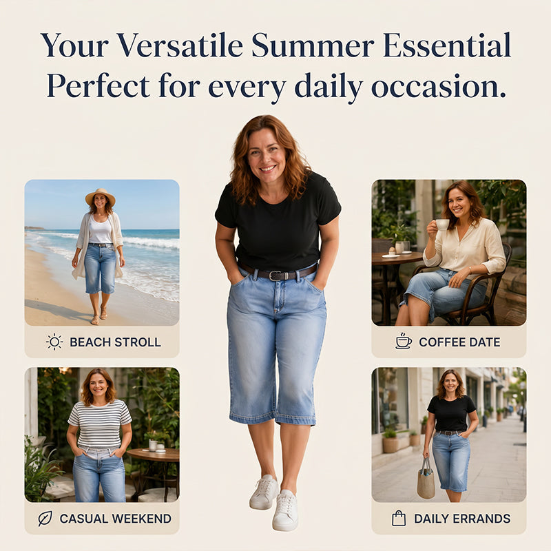 👖 Damen Denim-Bermudashorts ✨ Lockerer Schnitt, Bequem & Ideal für Alltag und Sommer