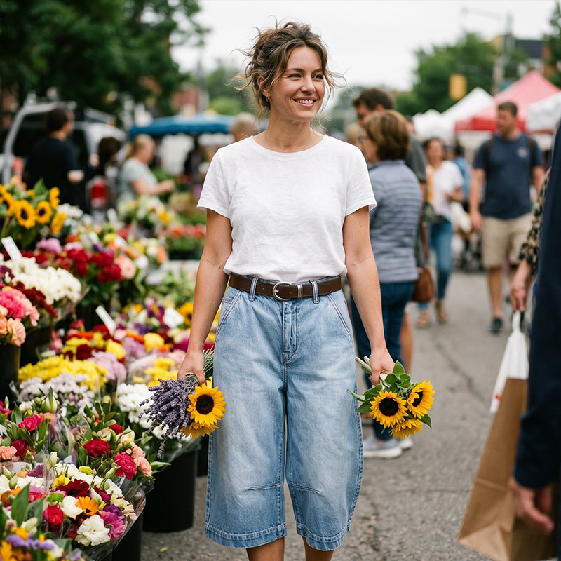 👖 Damen Denim-Bermudashorts ✨ Lockerer Schnitt, Bequem & Ideal für Alltag und Sommer