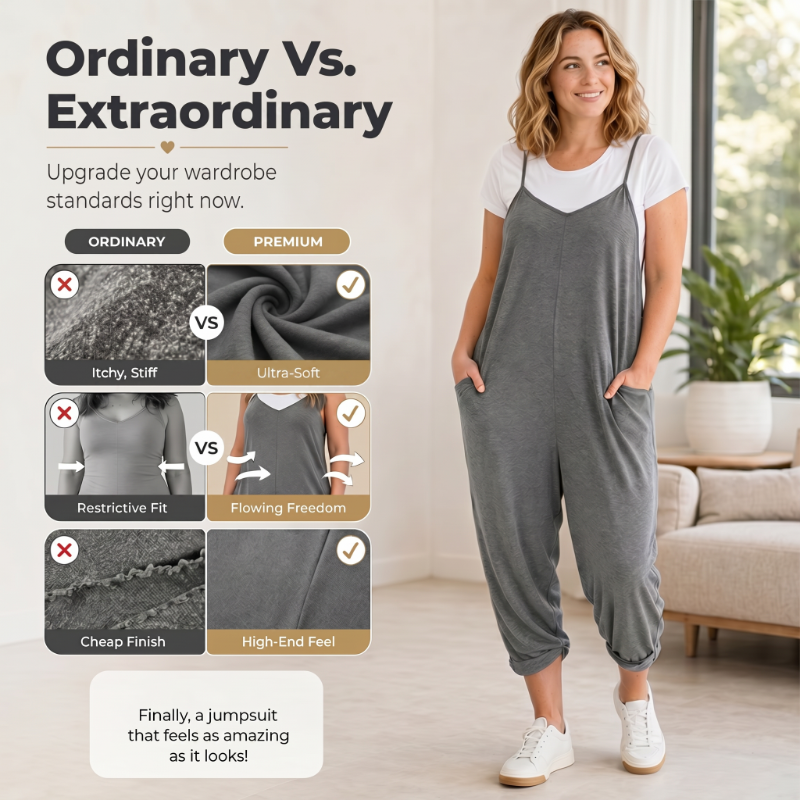👗✨ 50% RABATT! Damen Spaghettiträger Overall Jumpsuit – Lässig, luftig & perfekt für Sommer, Strand & besondere Anlässe 🌸