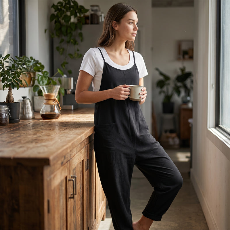 👗✨ 50% RABATT! Damen Spaghettiträger Overall Jumpsuit – Lässig, luftig & perfekt für Sommer, Strand & besondere Anlässe 🌸