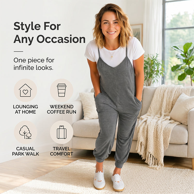 👗✨ 50% RABATT! Damen Spaghettiträger Overall Jumpsuit – Lässig, luftig & perfekt für Sommer, Strand & besondere Anlässe 🌸