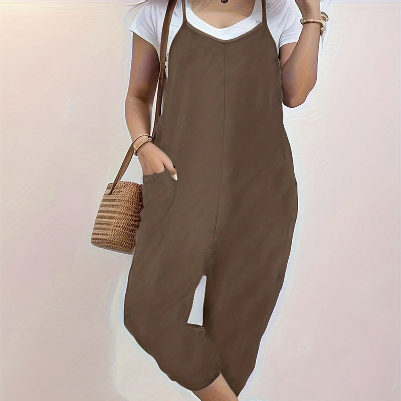 👗✨ 50% RABATT! Damen Spaghettiträger Overall Jumpsuit – Lässig, luftig & perfekt für Sommer, Strand & besondere Anlässe 🌸