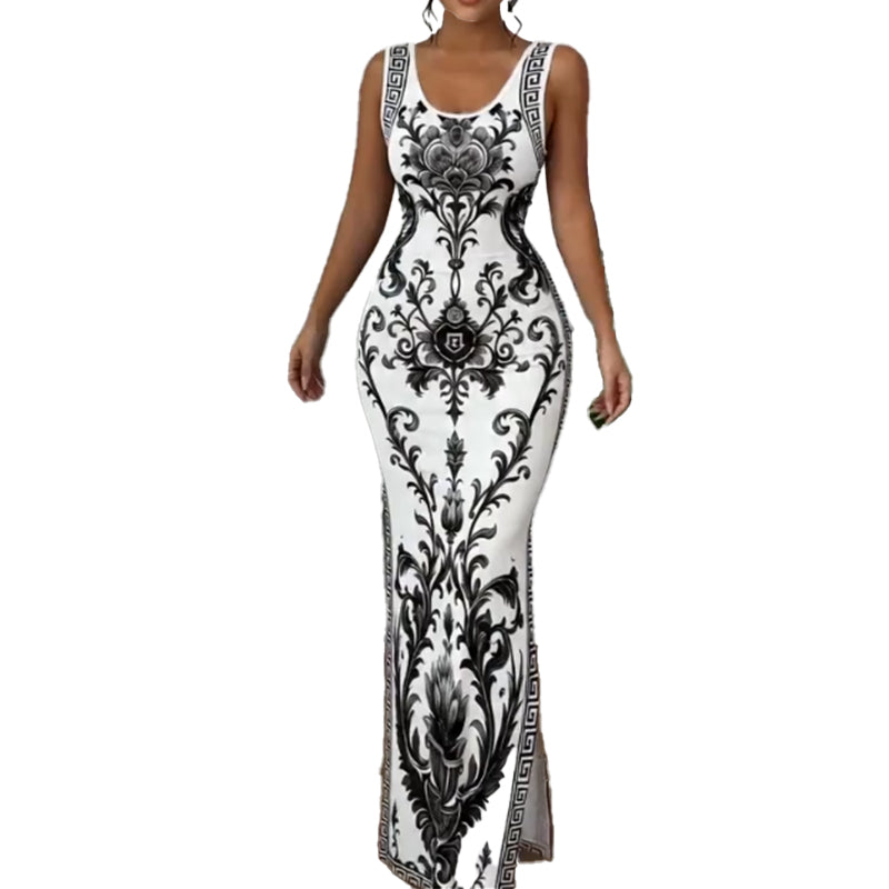 👗 Damen-Maxikleid mit floralem Print – klassisches Design, weich fallender Stoff & vielseitig kombinierbar 🌸