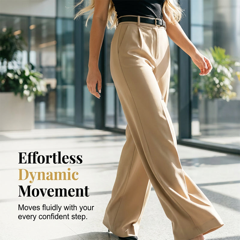 Draped Wide-Leg Trousers