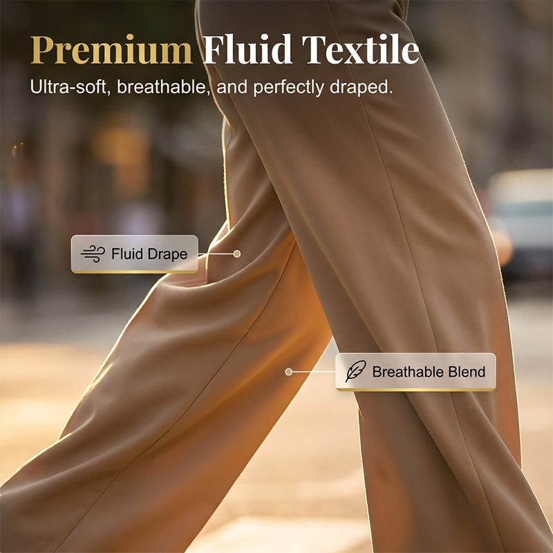 Draped Wide-Leg Trousers