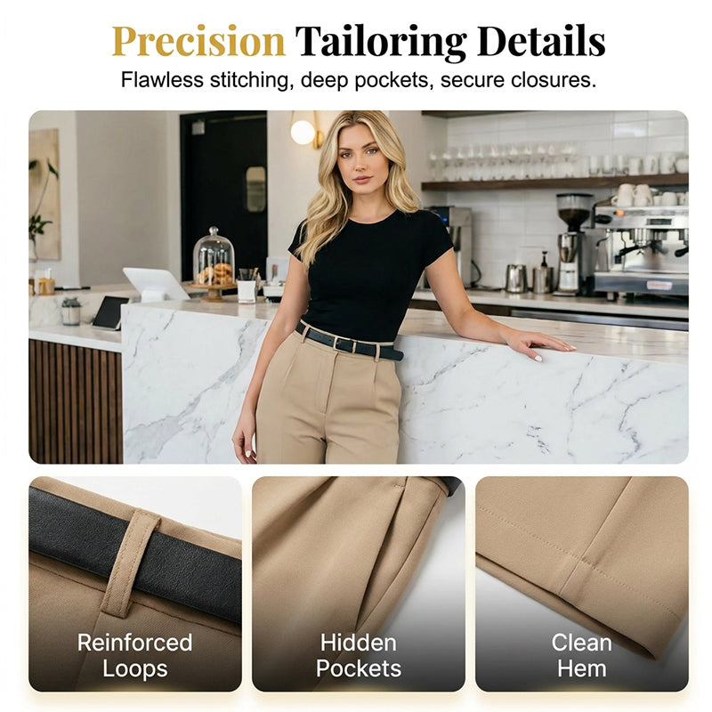 Draped Wide-Leg Trousers