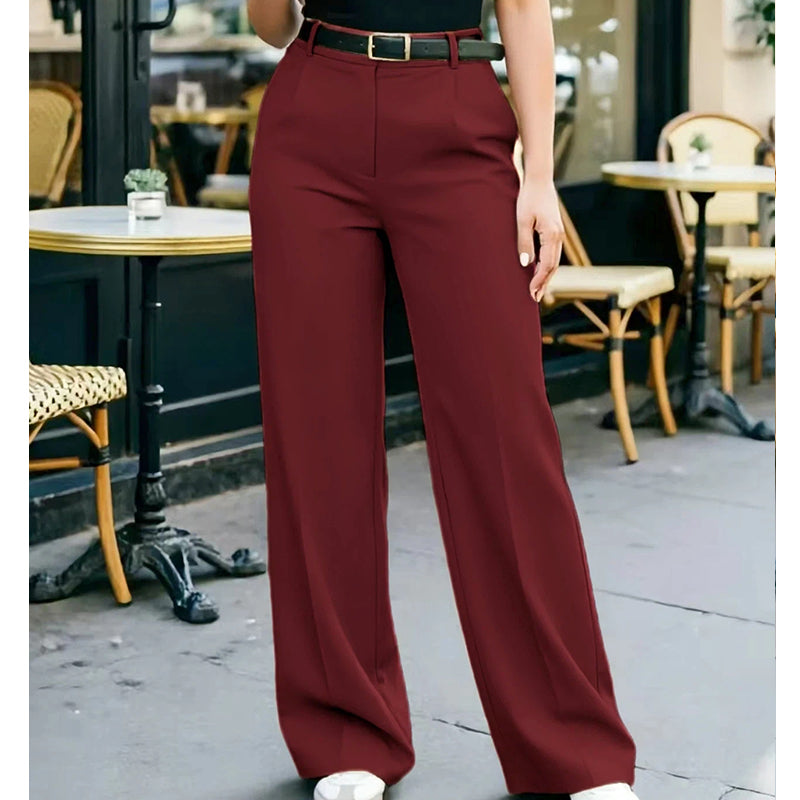 Draped Wide-Leg Trousers