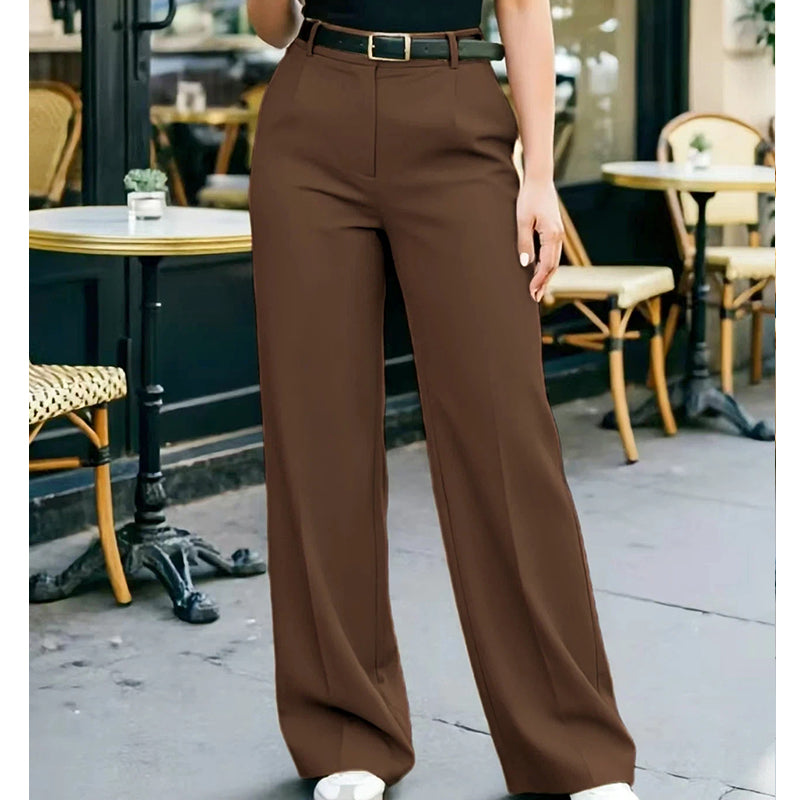 Draped Wide-Leg Trousers