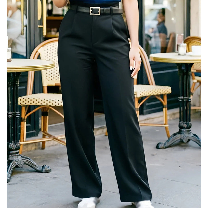 Draped Wide-Leg Trousers