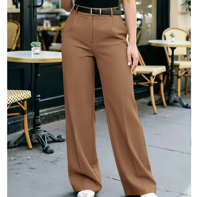 Draped Wide-Leg Trousers