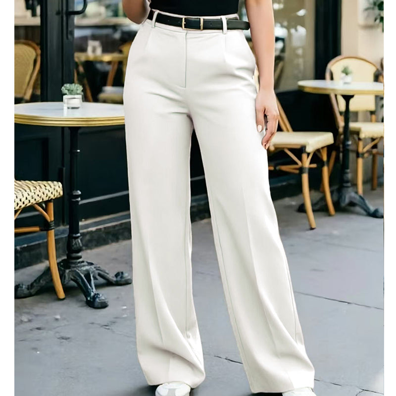 Draped Wide-Leg Trousers