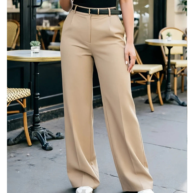 Draped Wide-Leg Trousers