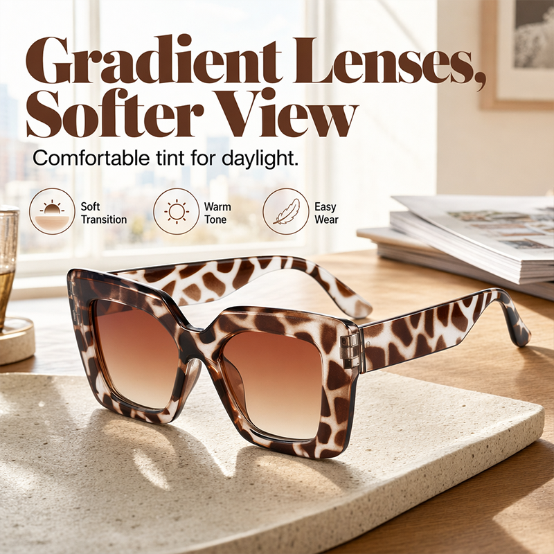 🕶️ Große quadratische Sonnenbrille für Damen – minimalistisches Design, zeitlos elegant & vielseitig für den Alltag ✨