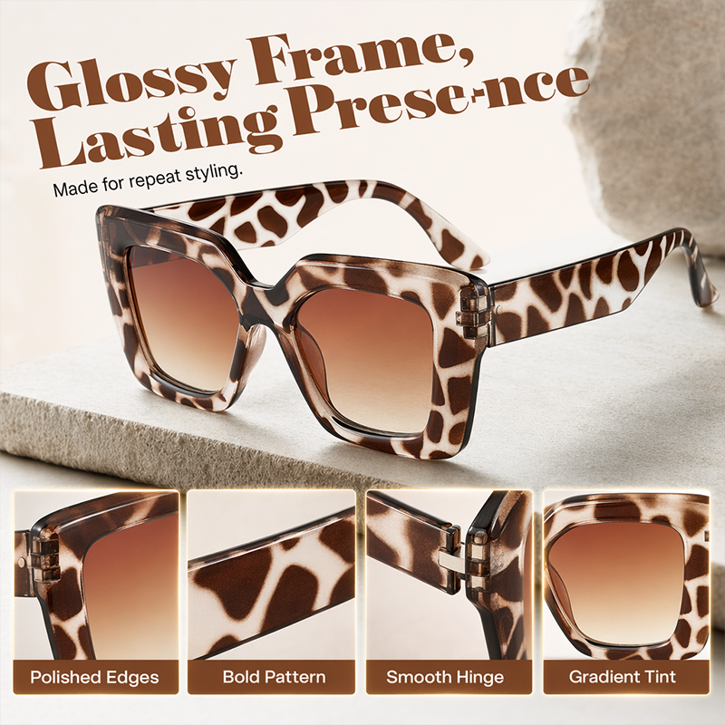 🕶️ Große quadratische Sonnenbrille für Damen – minimalistisches Design, zeitlos elegant & vielseitig für den Alltag ✨