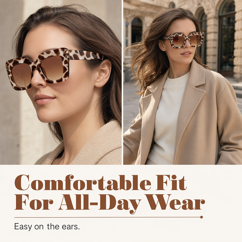🕶️ Große quadratische Sonnenbrille für Damen – minimalistisches Design, zeitlos elegant & vielseitig für den Alltag ✨