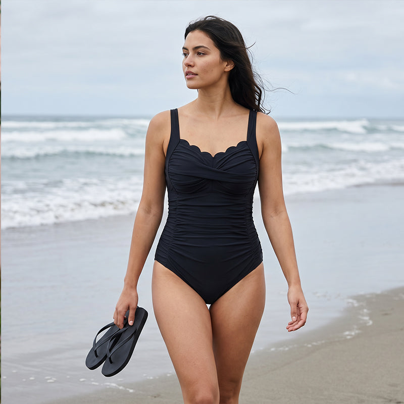 ⏰ 50 % RABATT – Nur für kurze Zeit ✨👙 Plus-Size Badeanzug mit Print – figurformend, Push-up-Effekt & vielseitig in mehreren Farben für Strand und Urlaub 🌺