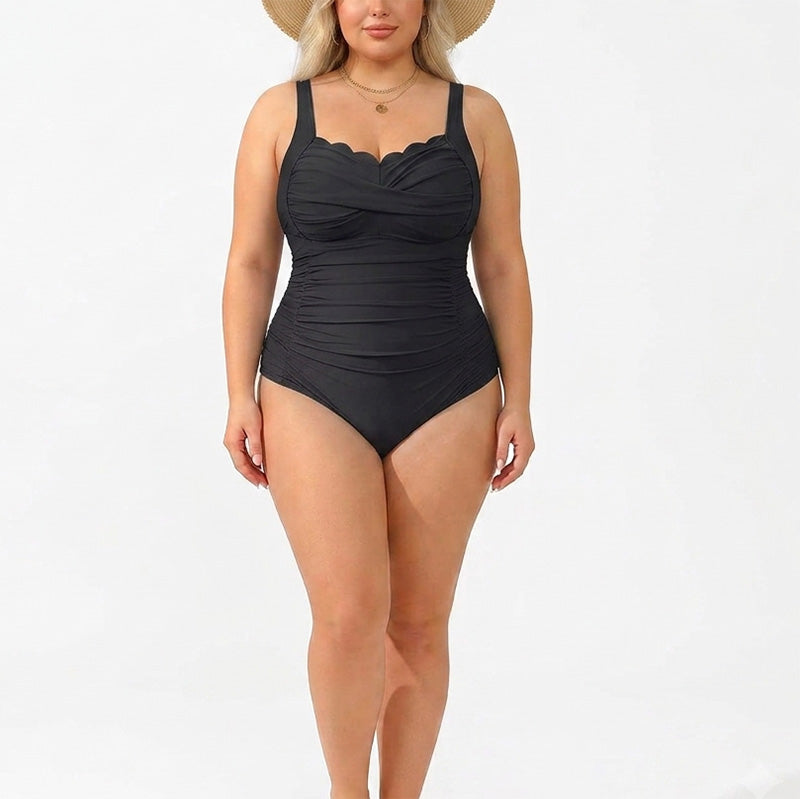 ⏰ 50 % RABATT – Nur für kurze Zeit ✨👙 Plus-Size Badeanzug mit Print – figurformend, Push-up-Effekt & vielseitig in mehreren Farben für Strand und Urlaub 🌺