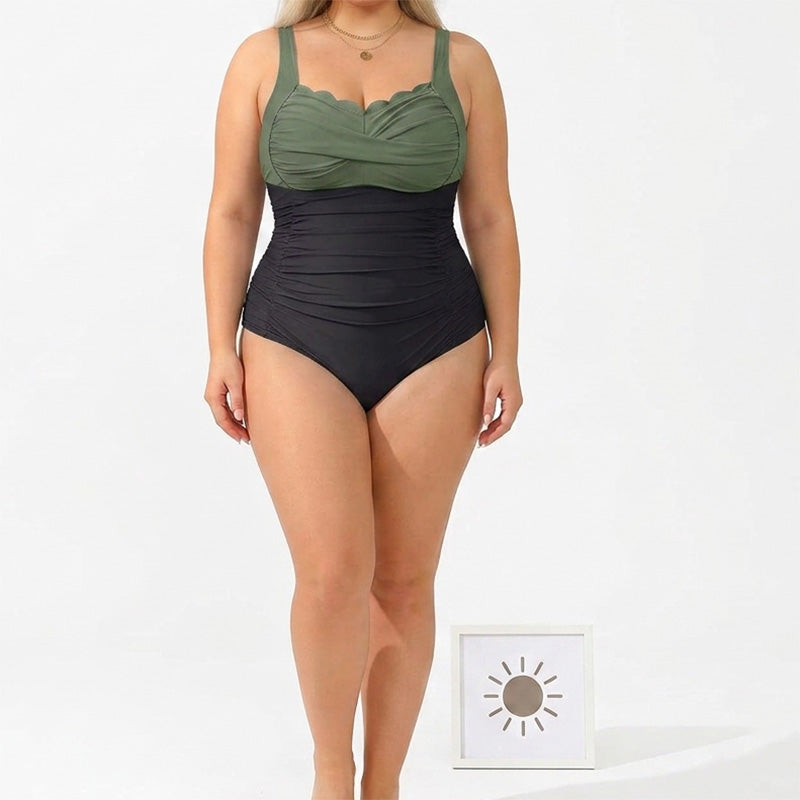 ⏰ 50 % RABATT – Nur für kurze Zeit ✨👙 Plus-Size Badeanzug mit Print – figurformend, Push-up-Effekt & vielseitig in mehreren Farben für Strand und Urlaub 🌺
