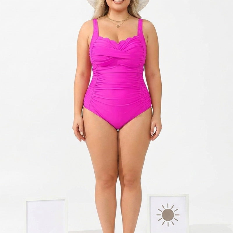 ⏰ 50 % RABATT – Nur für kurze Zeit ✨👙 Plus-Size Badeanzug mit Print – figurformend, Push-up-Effekt & vielseitig in mehreren Farben für Strand und Urlaub 🌺