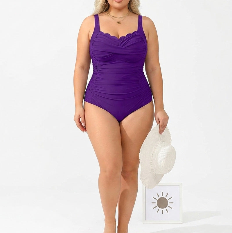 ⏰ 50 % RABATT – Nur für kurze Zeit ✨👙 Plus-Size Badeanzug mit Print – figurformend, Push-up-Effekt & vielseitig in mehreren Farben für Strand und Urlaub 🌺