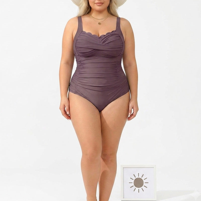 ⏰ 50 % RABATT – Nur für kurze Zeit ✨👙 Plus-Size Badeanzug mit Print – figurformend, Push-up-Effekt & vielseitig in mehreren Farben für Strand und Urlaub 🌺