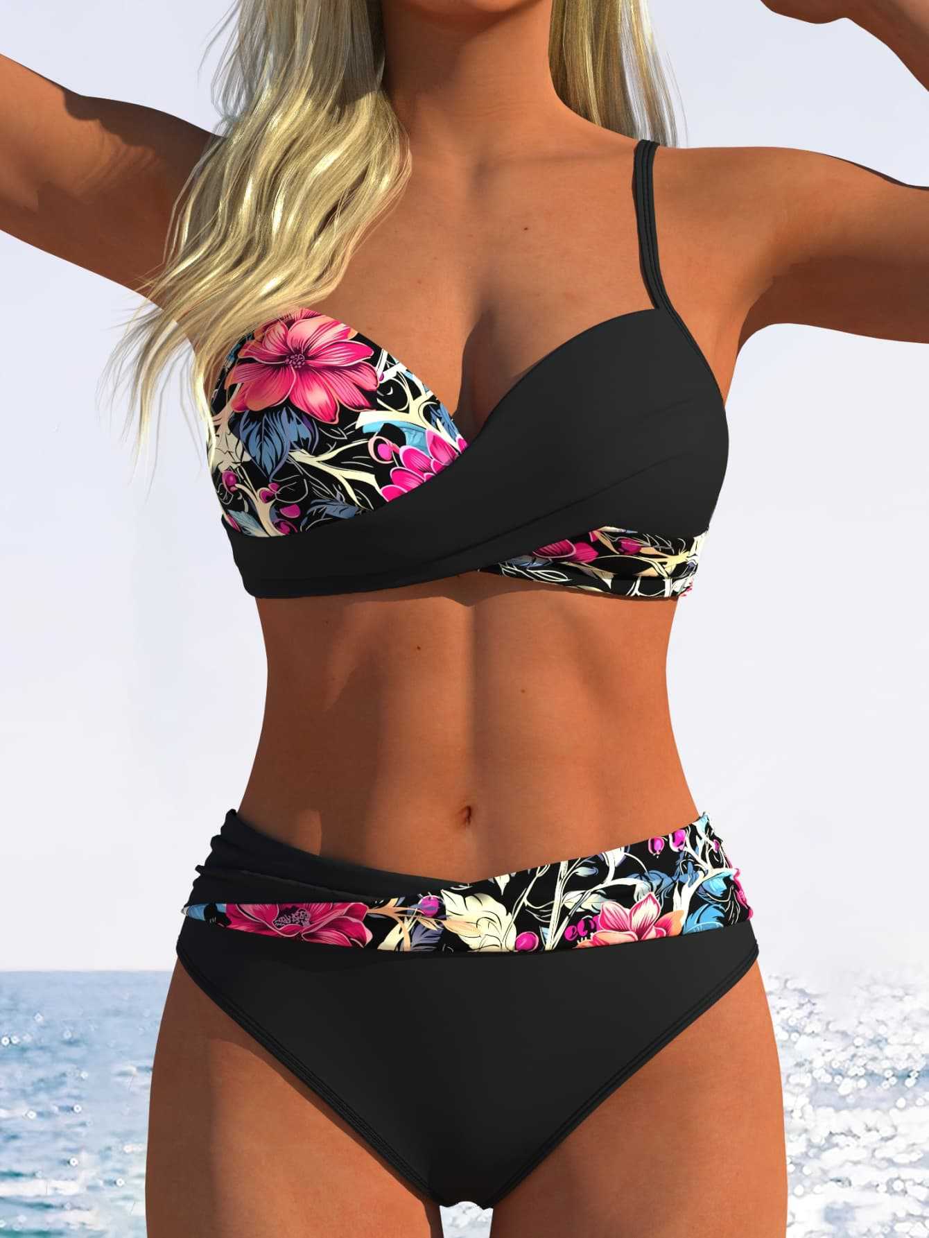 👙 Sommerlicher Bikini mit Print – sexy, zweiteilig & vielseitig für Strand, Pool und Sonnenbaden 🌺☀️