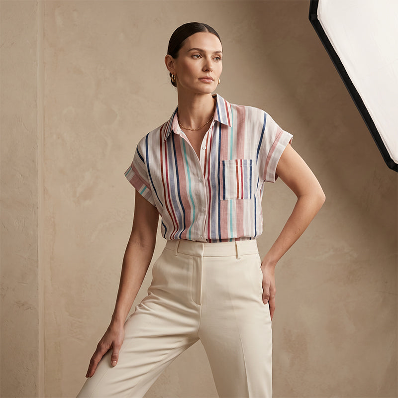 🌸Gestreiftes Kurzarm-Bluse für Damen – lässig, bequem & vielseitig für den Alltag 🌿