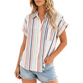 🌸Gestreiftes Kurzarm-Bluse für Damen – lässig, bequem & vielseitig für den Alltag 🌿