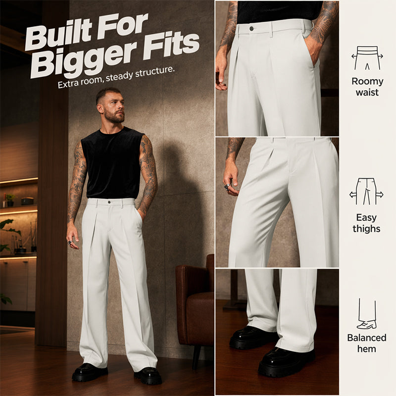 👖 Herren-Hose in Übergrößen – weiter, gerader Schnitt, vielseitig & komfortabel für Alltag und besondere Anlässe 🌿