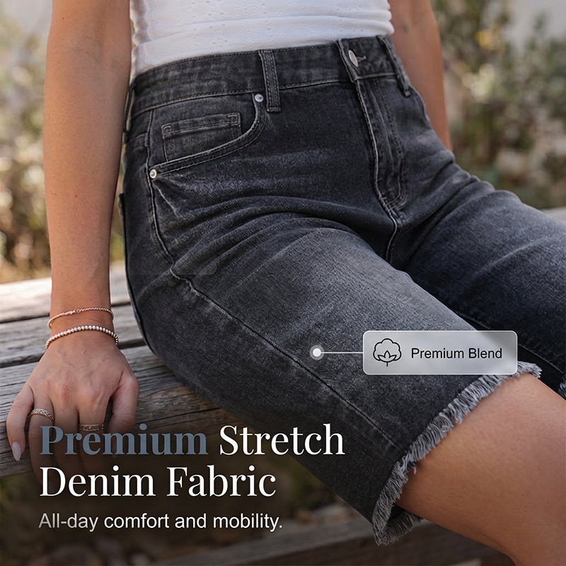 🔥50% RABATT | Damen Casual Hochbund Fransen-Jeans-Shorts – Stylisch, Bequem & Vielseitig