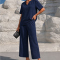 🌊 Lässiges Sommer-Set – Oberteil mit V-Ausschnitt & weite Hose, fließender Stoff & vielseitig kombinierbar, perfekt für entspannte Stunden am Meer oder in der Stadt ✨