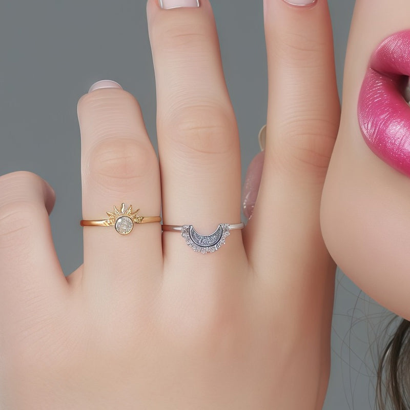 Celestial Couple Ring Set