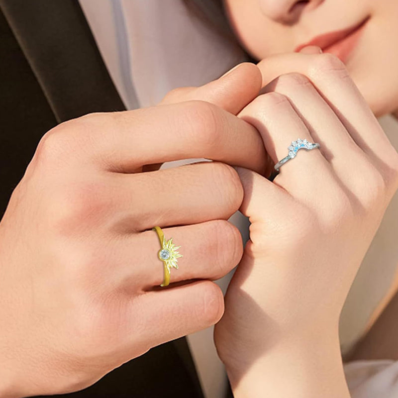 Celestial Couple Ring Set