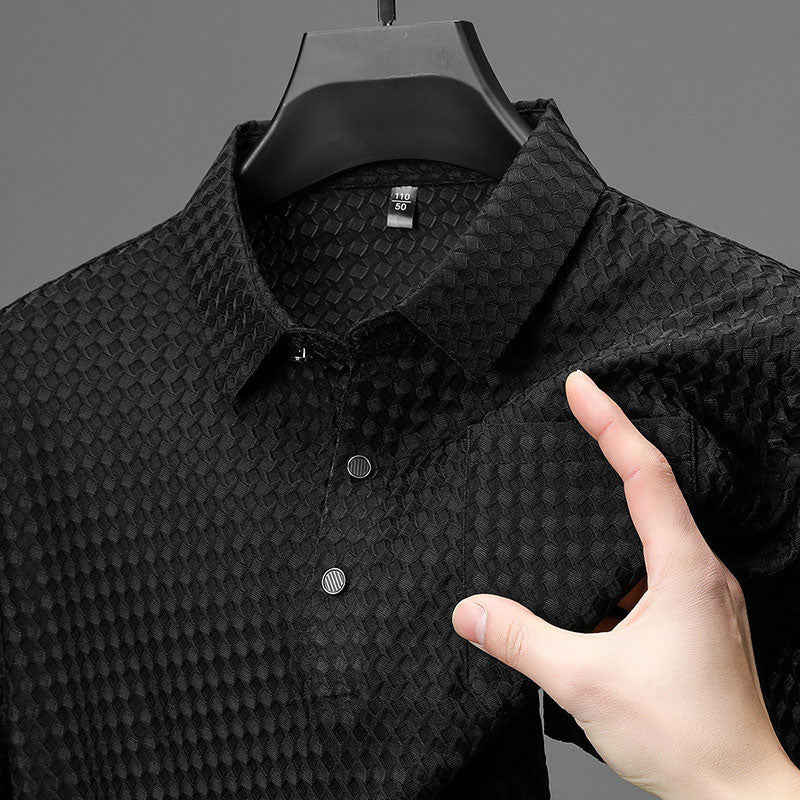 👔 50% RABATT! ✨ Strukturiertes Kurzarmhemd für Herren – Moderne Struktur & lockere Passform – Atmungsaktiv – perfekt für Arbeit und Wochenende – vielseitig & stylisch 🔥🌿