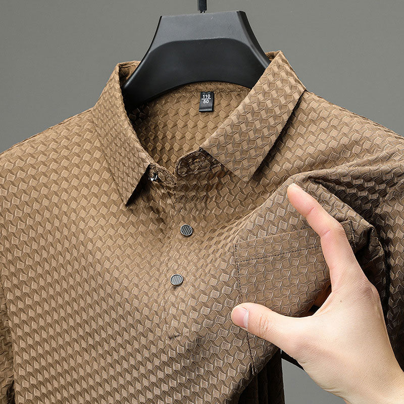 👔 50% RABATT! ✨ Strukturiertes Kurzarmhemd für Herren – Moderne Struktur & lockere Passform – Atmungsaktiv – perfekt für Arbeit und Wochenende – vielseitig & stylisch 🔥🌿
