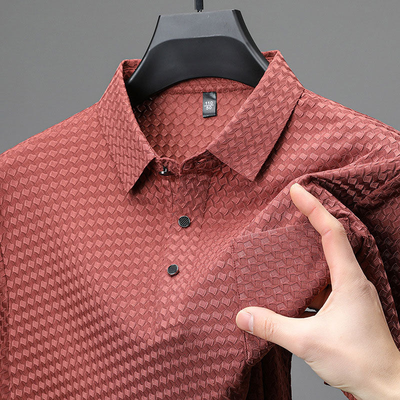 👔 50% RABATT! ✨ Strukturiertes Kurzarmhemd für Herren – Moderne Struktur & lockere Passform – Atmungsaktiv – perfekt für Arbeit und Wochenende – vielseitig & stylisch 🔥🌿
