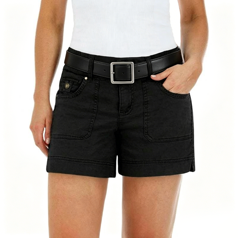 ⏰ 50 % RABATT FÜR BEGRENZTE ZEIT! 🩳 Damen Mid-Rise Cargo-Shorts – Atmungsaktiver Baumwollmix, viele Utility-Taschen, Vintage Washed Look für den Sommer 🤎