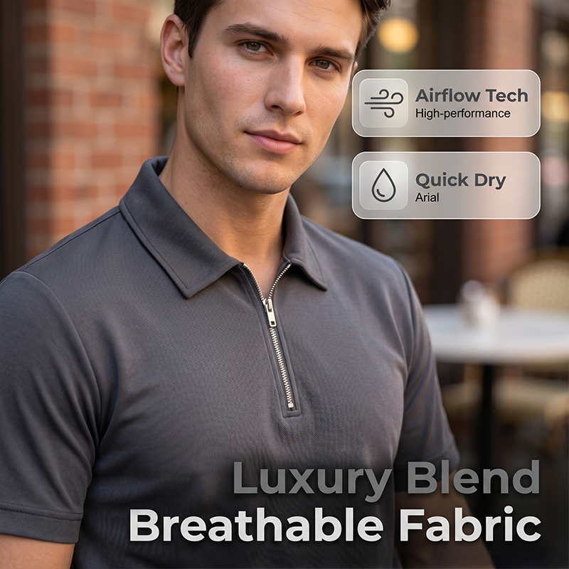 👔 Herren Polo-Shirt & Shorts Set ☀️ Mit Reißverschlusskragen, Bequem & Lässig für den Sommer