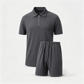👔 Herren Polo-Shirt & Shorts Set ☀️ Mit Reißverschlusskragen, Bequem & Lässig für den Sommer