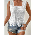 👚 Elegantes Spitzen-Tanktop mit quadratischem Ausschnitt – romantisch, vielseitig & perfekt für den Sommer 🌸