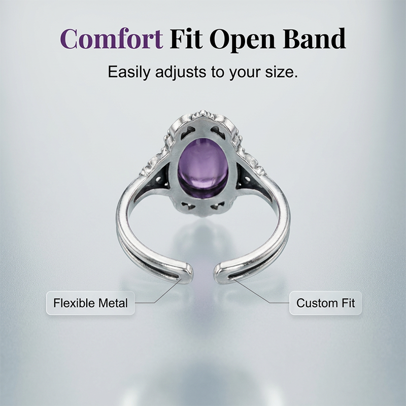 🔮Vintage Spitzen-Amethyst-Ring 💍 Feine Spitze Lila Amethyst Ring für Frauen Geschenk