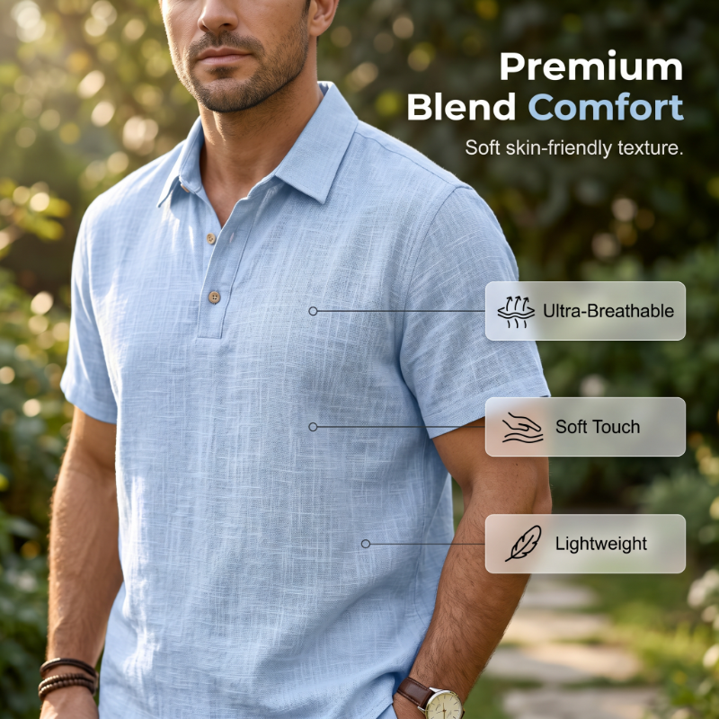 👕☀️Herren Sommer Leinen-Set – Lockeres Hemd & Cargo-Shorts Zweiteiliges Outfit